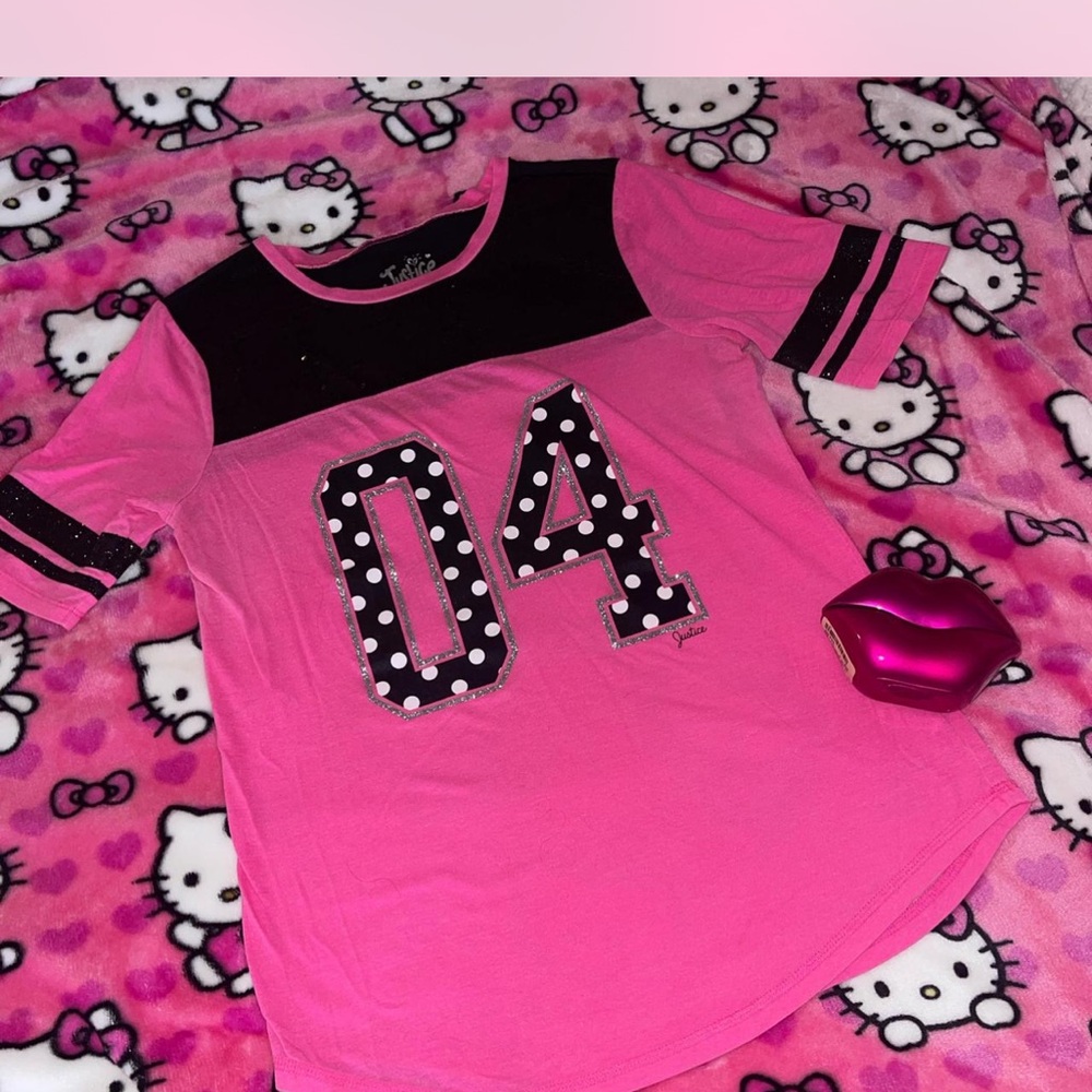 Kids Pink and Black Graphic Tee Justice